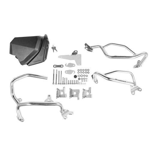 01-403-5166-0 Cassetta degli attrezzi con barra proteggimotore NO DCT - completa - inox per Honda CRF1100L Africa Twin / CRF1100L Adventure Sports