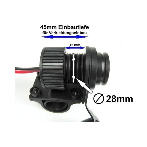 01-030-0029-0 Doppia presa USB da moto 12-24V per 22 mm / 25 mm manubrio