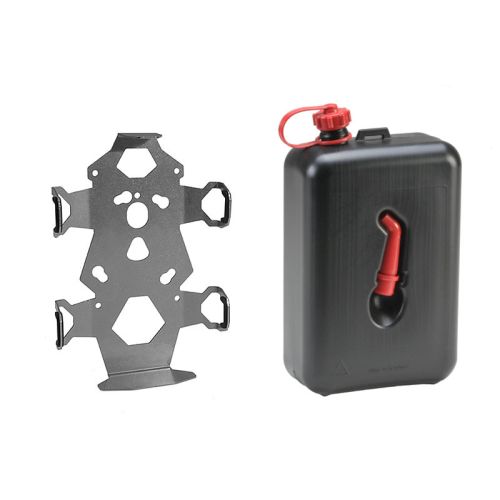 01-050-3426-0 ZEGA Pro/ZEGA Mundo set porta accessori, piastra adattatrice per tanica supplementare con tanica di olio Touratech 2 litri