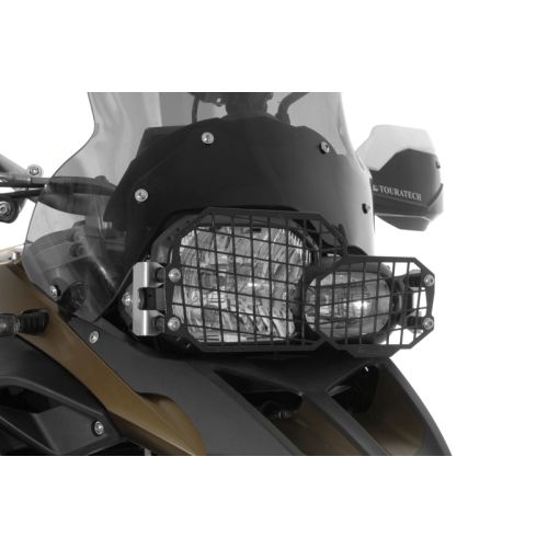 01-048-5095-0 Protezione faro in acciaio inox nero, con chiusura rapida, per BMW F650GS(Twin)/F700GS/F800GS/F800GS Adventure *OFFROAD USE ONLY*