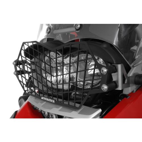 01-044-5095-0 Protezione faro in acciaio inox, colore nero, con chiusura rapida per BMW R1200GS fino a 2012/R1200GS Adventure fino a 2013 *OFFROAD USE ONLY*