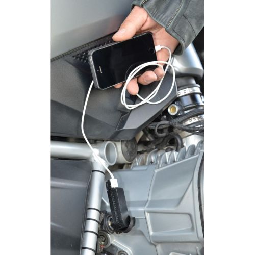 01-030-0165-0 Caricabatterie USB-A ad angolo retto per prese da moto DIN