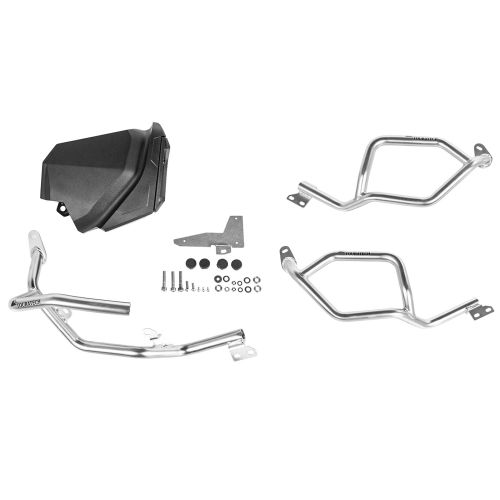 01-632-5165-0 Cassetta degli attrezzi con barra proteggimotore - completa - inox per Yamaha Tenere 700 (-2024)