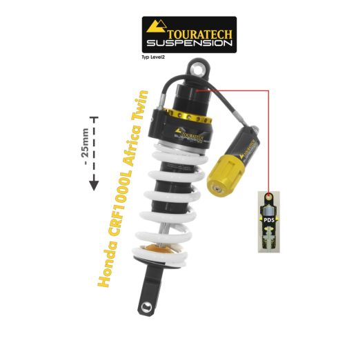 01-402-5866-0 Touratech Abbassamento delle sospensioni (-25 mm) per Honda CRF1000L Africa Twin (2018-) Tipo Level2