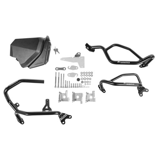 01-403-5168-0 Cassetta degli attrezzi con barra proteggimotore NO DCT - completa - inox, nero per Honda CRF1100L Africa Twin / CRF1100L Adventure Sports