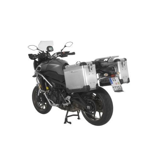 01-630-5760-0 ZEGA Pro sistema di valigie in alluminio 38/38 litri con supporto acciaio inox nero per Yamaha MT-09 Tracer (2015-2017)